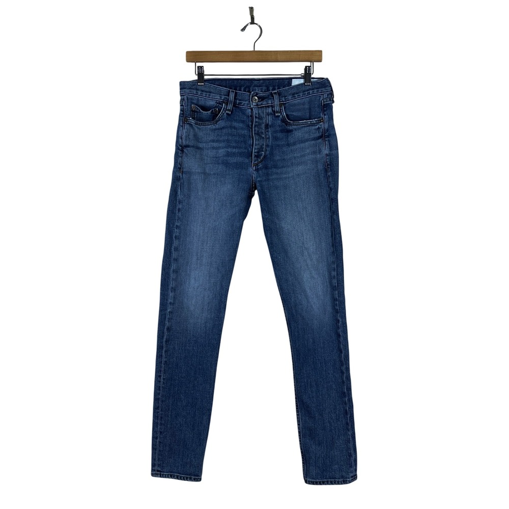 Rag & Bone Fit 2 Slim Solid Jeans Blue Campbell Wash Stretch Designer Size 31